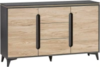 Komoda 150 cm z szufladami do salonu Gappa 06 grafit/jesion - internetowy sklep meblowy Bird Meble