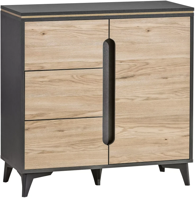 Komoda 90 cm z szufladami Gappa 07 Grafit/Jesion
