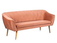 Sofa 3-osobowa skandynawska do salonu Rosa 3 różowa - internetowy sklep meblowy Bird Meble