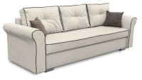 Kanapa z funkcją spania sofa rozkładana z pojemnikiem Merida kremowa - internetowy sklep meblowy Bird Meble