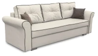 Kanapa z funkcją spania sofa rozkładana z pojemnikiem Merida kremowa - internetowy sklep meblowy Bird Meble