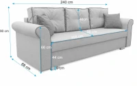 Zestaw wypoczynkowy do salonu Merida kanapa z funkcją spania i pojemnikiem sofa rozkładana wymiary - internetowy sklep meblowy Bird Meble