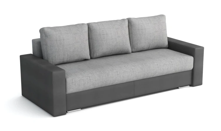 Kanapa z funkcją spania i pojemnikiem do salonu sofa Klass grafit/srebrny - internetowy sklep meblowy Bird Meble