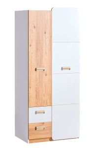 Szafa 80 cm z szufladami Lorento 01 Biały/Dąb Nash