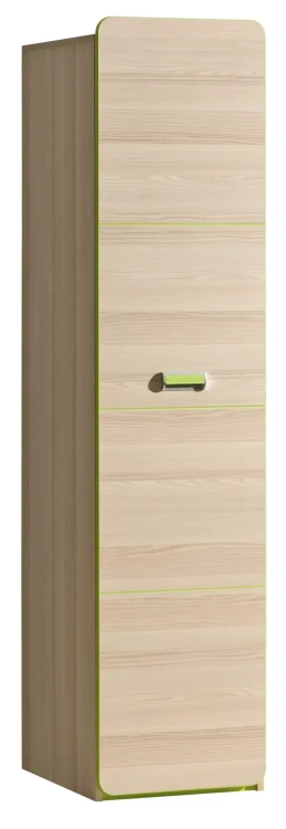 Szafa 45 cm z półkami Lorento 02 do pokoju dziecięcego młodzieżowego jesion/zielony - internetowy sklep meblowy Bird Meble