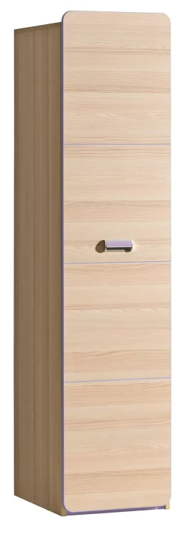Szafa 45 cm z półkami Lorento 02 do pokoju dziecięcego młodzieżowego jesion/fioletowy - internetowy sklep meblowy Bird Meble
