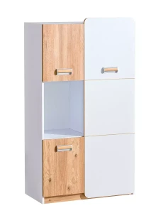 Regał 80 cm niski Lorento 05 Biały/Dąb Nash