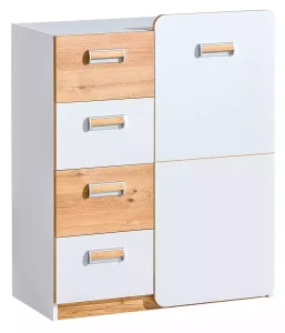 Komoda 80 cm z szufladami Lorento 06 Biały/Dąb Nash