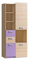 Regał 80 cm z szufladami Lorento 07 Jesion/Fioletowy
