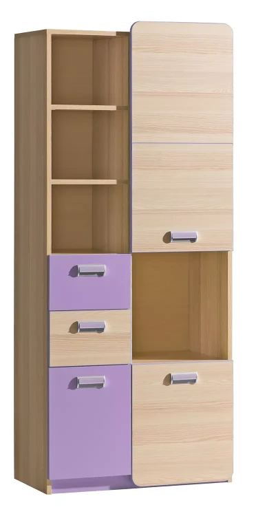 Regał 80 cm z szufladami Lorento 07 Jesion/Fioletowy