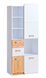 Regał 80 cm z szufladami Lorento 07 Biały/Dąb Nash