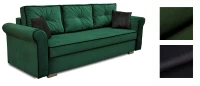 Sofa z funkcją spania i pojemnikiem na pościel Pele zielona - internetowy sklep meblowy Bird Meble
