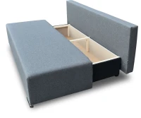 Sofa z funkcją spania na sprężynach bonell z pojemnikiem Komfort grafitowa - internetowy sklep meblowy Bird Meble