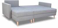 Sofa narożna rozkładana z funkcją spania i pojemnikiem Falun grafitowa - internetowy sklep meblowy Bird Meble