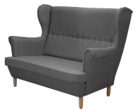 Zestaw wypoczynkowy w stylu skandynawskim sofa uszak do salonu grafit - internetowy sklep meblowy Bird Meble