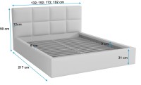 Łóżko do sypialni tapicerowane 120x200 z pojemnikiem - Alaska Czarne