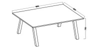 Stół do jadalni salonu LOFT z metalowymi nogami Kleo 185x90 wymiary - internetowy sklep meblowy Bird Meble