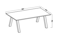 Stół do jadalni salonu LOFT z metalowymi nogami Kleo 185x67 wymiary - internetowy sklep meblowy Bird Meble