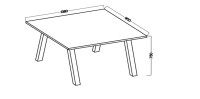 Stół do jadalni salonu industrialny z metalowymi nogami Kleo 138x90 wymiary - internetowy sklep meblowy Bird Meble