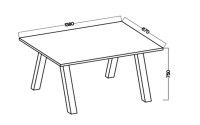 Stół do jadalni salonu Loft z metalowymi nogami Kleo 138x67 wymiary - internetowy sklep meblowy Bird Meble