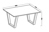 Stół Cezar loftowy industrialny 138x67 cm z metalowymi nogami do kuchni jadalni salonu biura gabinetu wymiary