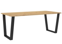 Stół 185x90 loft w stylu industrialnym do biura gabinetu kuchni jadalni salonu z metalowyminogami czarnymi V stabilny porządny solidny dąb artisan