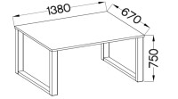 Nowoczesny Stół 138x67 loft w stylu industrialnym do biura gabinetu kuchni jadalni salonu z metalowymi nogami czarnymi prostymi stabilny porządny solidny gruby blat wymiary