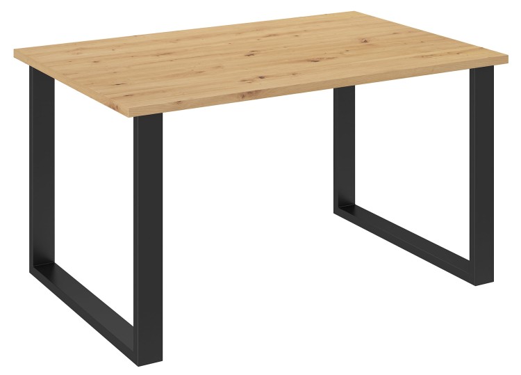 Nowoczesny Stół 138x90 loft w stylu industrialnym do biura gabinetu kuchni jadalni salonu z metalowymi nogami czarnymi prostymi stabilny porządny solidny gruby blat dąb artisan