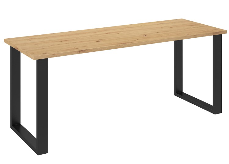 Nowoczesny Stół 185x67 loft w stylu industrialnym do biura gabinetu kuchni jadalni salonu z metalowymi nogami czarnymi prostymi stabilny porządny dąb artisan