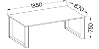 Nowoczesny Stół 185x67 loft w stylu industrialnym do biura gabinetu kuchni jadalni salonu z metalowymi nogami czarnymi prostymi stabilny porządny solidny wymiary