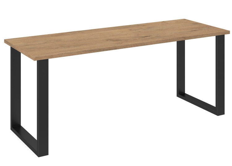 Nowoczesny Stół 185x67 loft w stylu industrialnym do biura gabinetu kuchni jadalni salonu z metalowymi nogami czarnymi prostymi stabilny porządny solidny dąb lancelot