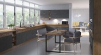 Nowoczesny Stół 185x67 loft w stylu industrialnym do biura gabinetu kuchni jadalni salonu z metalowymi nogami czarnymi prostymi stabilny porządny solidny aranżacja