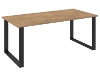 Nowoczesny Stół 185x90 loft w stylu industrialnym do biura gabinetu kuchni jadalni salonu z metalowymi nogami czarnymi prostymi stabilny porządny solidny dąb lancelot