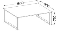 Nowoczesny Stół 185x90 loft w stylu industrialnym do biura gabinetu kuchni jadalni salonu z metalowymi nogami czarnymi prostymi stabilny porządny solidny wymiary