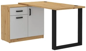 Biurko narożne z komodą Malta 130 Szary/Dąb Artisan