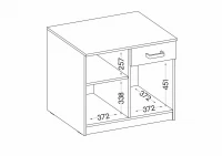 Komoda biurowa z szufladą Malta 820 2D 1S Dąb Artisan/Szary wymiary wewnętrzne