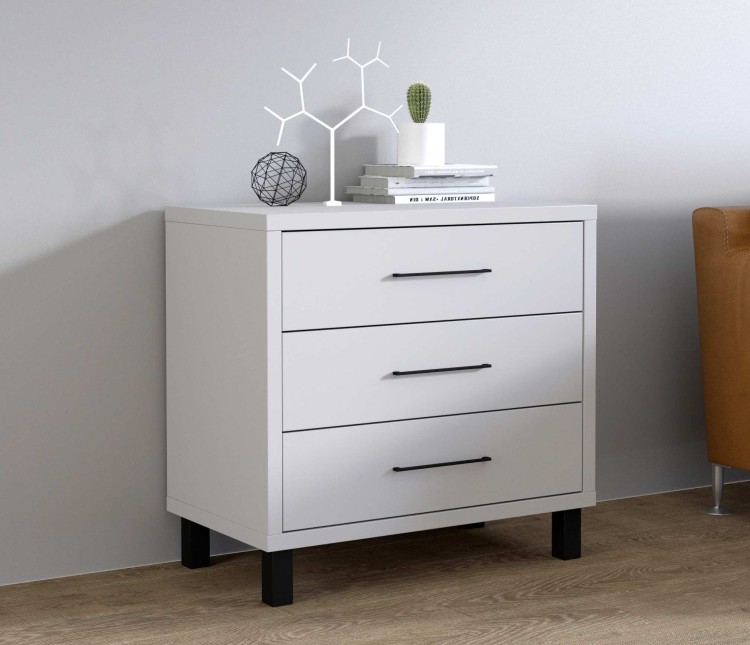 Komoda z 3 szufladami do pokoju Roma 801 3S Szary