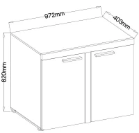Komoda do salonu Rumba BJ22 2D Beton wymiary