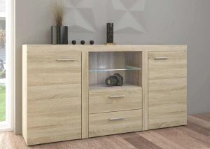 Komoda z 2 szufladami do salonu Rumba SO20 2D 2S Dąb Sonoma