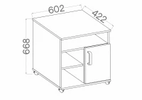 Kontenerek pod biurko na kółkach Malta 230 Dąb Artisan wymiary zewnętrzne