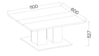 Stolik kawowy Boston 110x60 Dąb Sonoma Wymiary