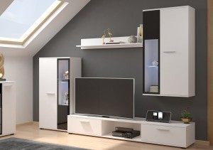 Meblościanka pod telewizor Salsa WH01 Biały + LED