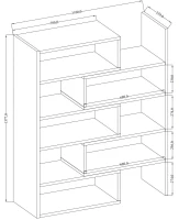 Regał na książki rozsuwany otwarty 138 cm Karol 01 Dąb Artisan wymiary