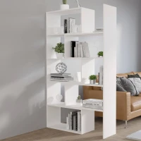 Regał na książki rozsuwany otwarty 188 cm Karol 02 Biały w aranżacji