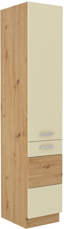 Szafka kuchenna wysoka słupek w kolorze krem/dąb artisan kolekcja ARTISAN HG 40 DK-210 2F