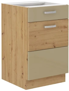 Szafka kuchenna dolna z szufladą ARTISAN HG 50 D 1F 1S Cappucino/Dąb Artisan