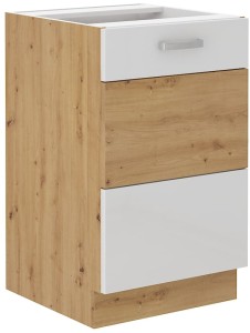 Szafka kuchenna pod zlew ARTISAN HG 50 ZL 2F Biały/Dąb Artisan
