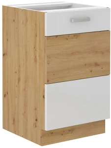 Szafka kuchenna pod zlew ARTISAN HG 50 ZL 2F Biały/Dąb Artisan