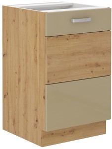 Szafka kuchenna pod zlew ARTISAN HG 50 ZL 2F Cappucino/Dąb Artisan