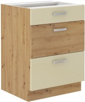 Szafka kuchenna w kolorze krem/dąb artisan kolekcja ARTISAN HG 60 D 3S